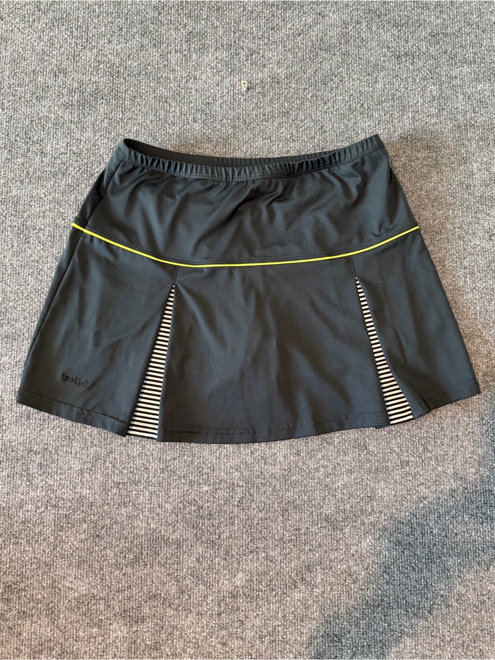 bolle Black Athletic Skort with Yellow Piping